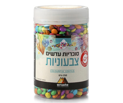 סוכריות עדשים צבעוניות לקישוט עוגה