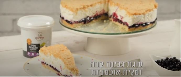 עוגת גבינה קרה עם מלית אוכמניות